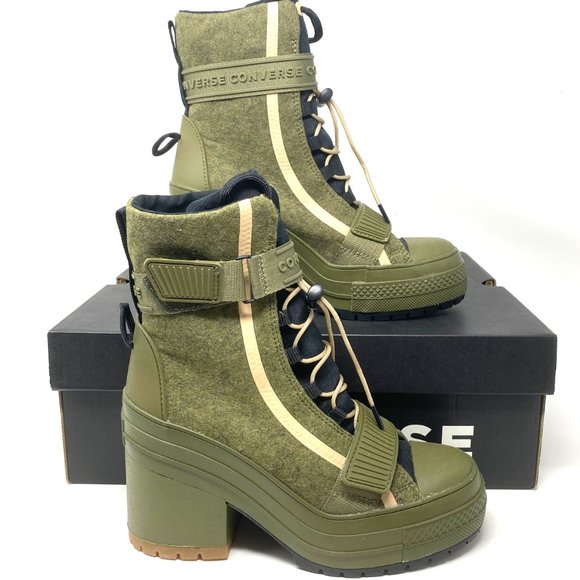 Converse CTAS GR 82 XX-HIgh Top Olive Heels Womens - Picture 5 of 10